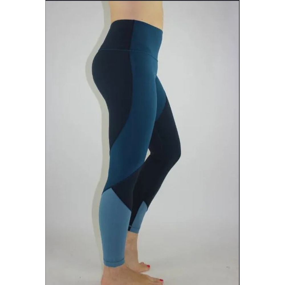 lululemon Wunder Under Hi-Rise 7/8 Tight Women's 6 Nile Blue Blue Colorblock 25"